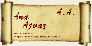 Ana Ajvaz vizit kartica
